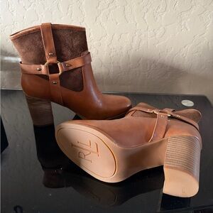 Ralph Lauren Tan and Brown Heeled Boots